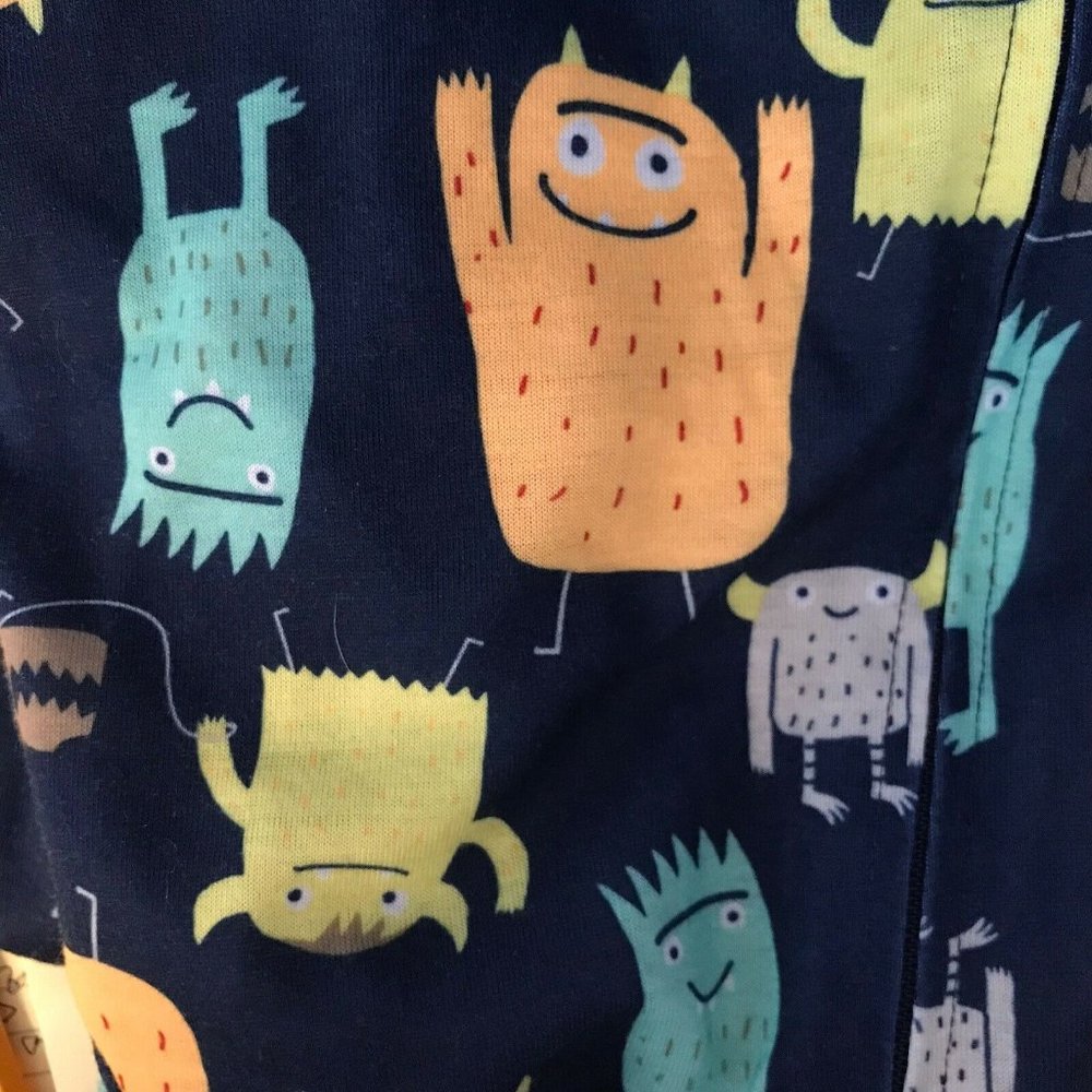 Carter’s monster sleeper one-piece footie pajamas PJs zip‎ navy baby size 2T